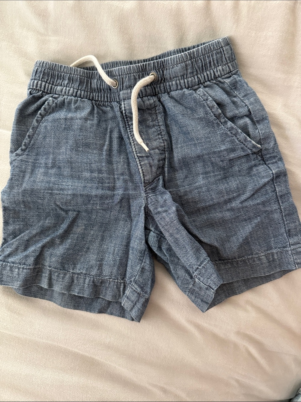 Kids Baby Gap Blue Drawstring Chambray Shorts